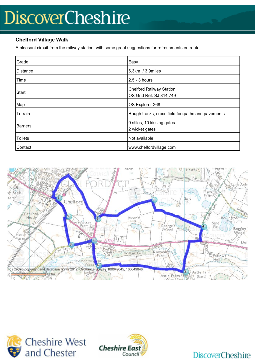 Chelford Village Walk a Pleasant Circuit from the Railway Station, with Some Great Suggestions for Refreshments En Route