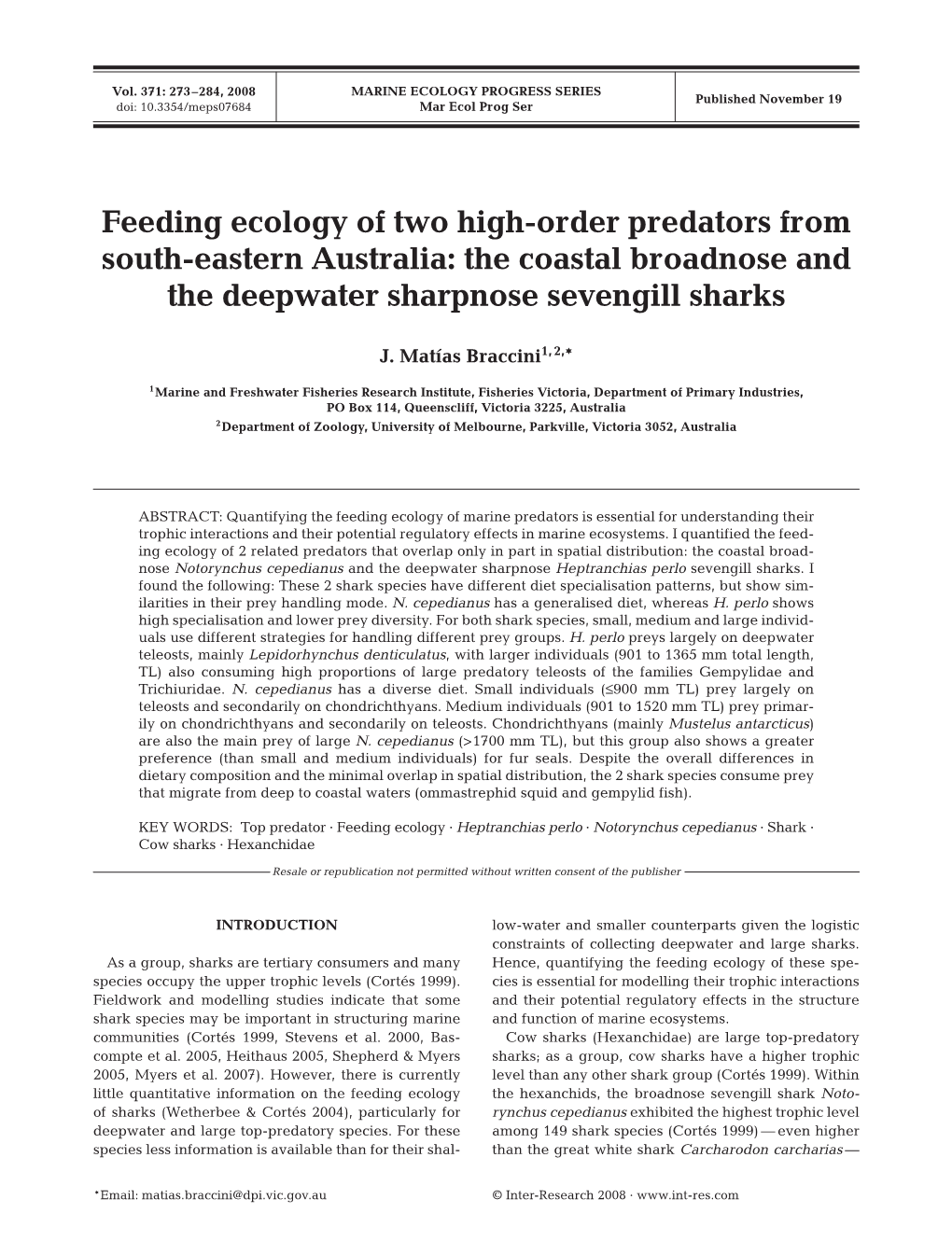 Marine Ecology Progress Series 371:273