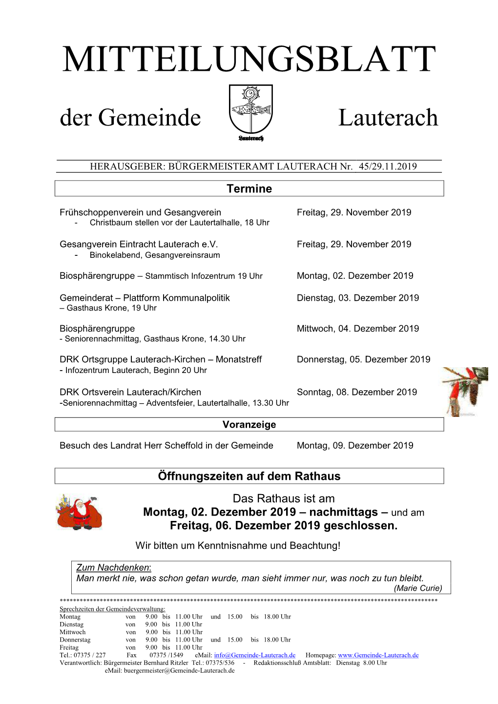 MITTEILUNGSBLATT Der Gemeinde Lauterach