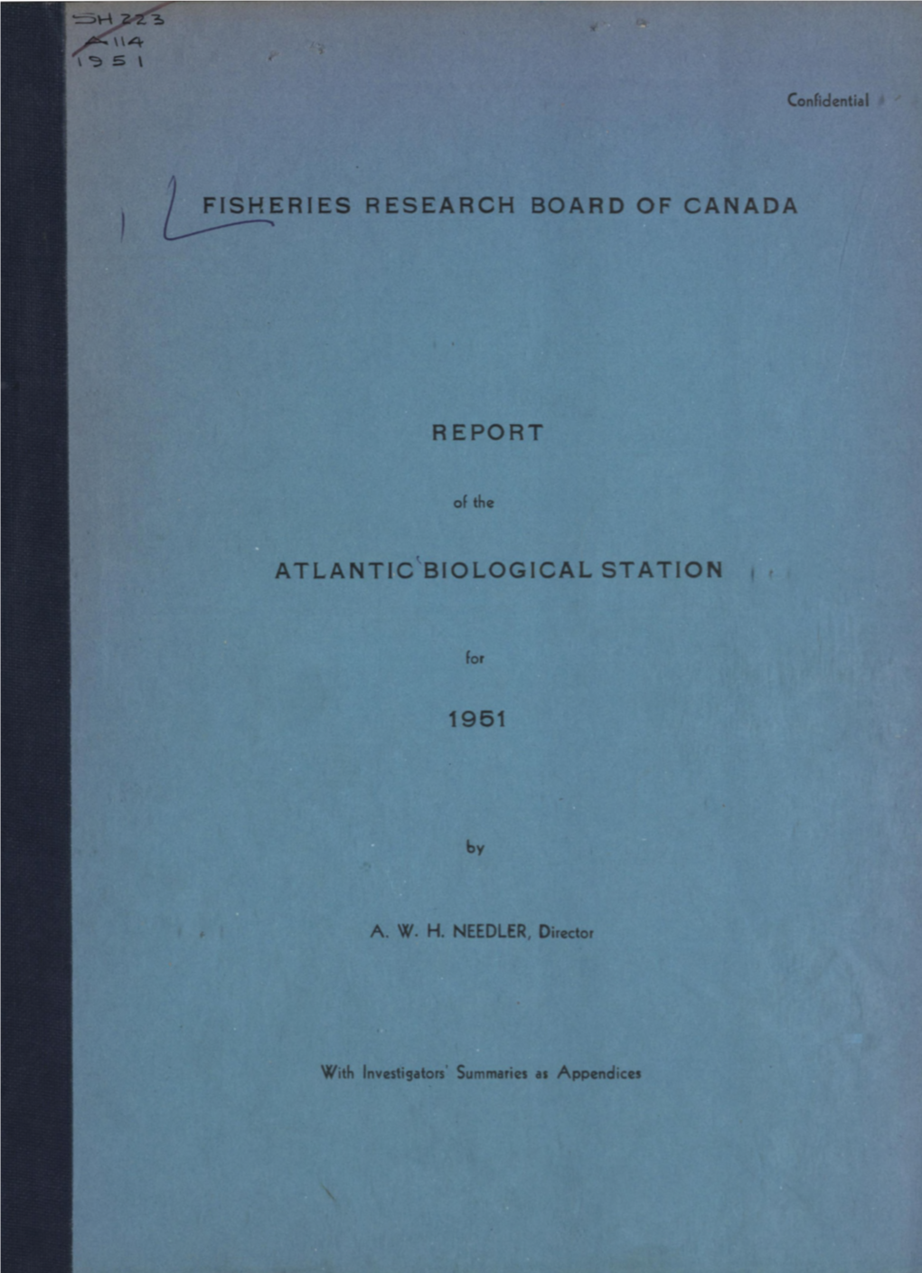 Report of the Atlantic Biological Station for 1951