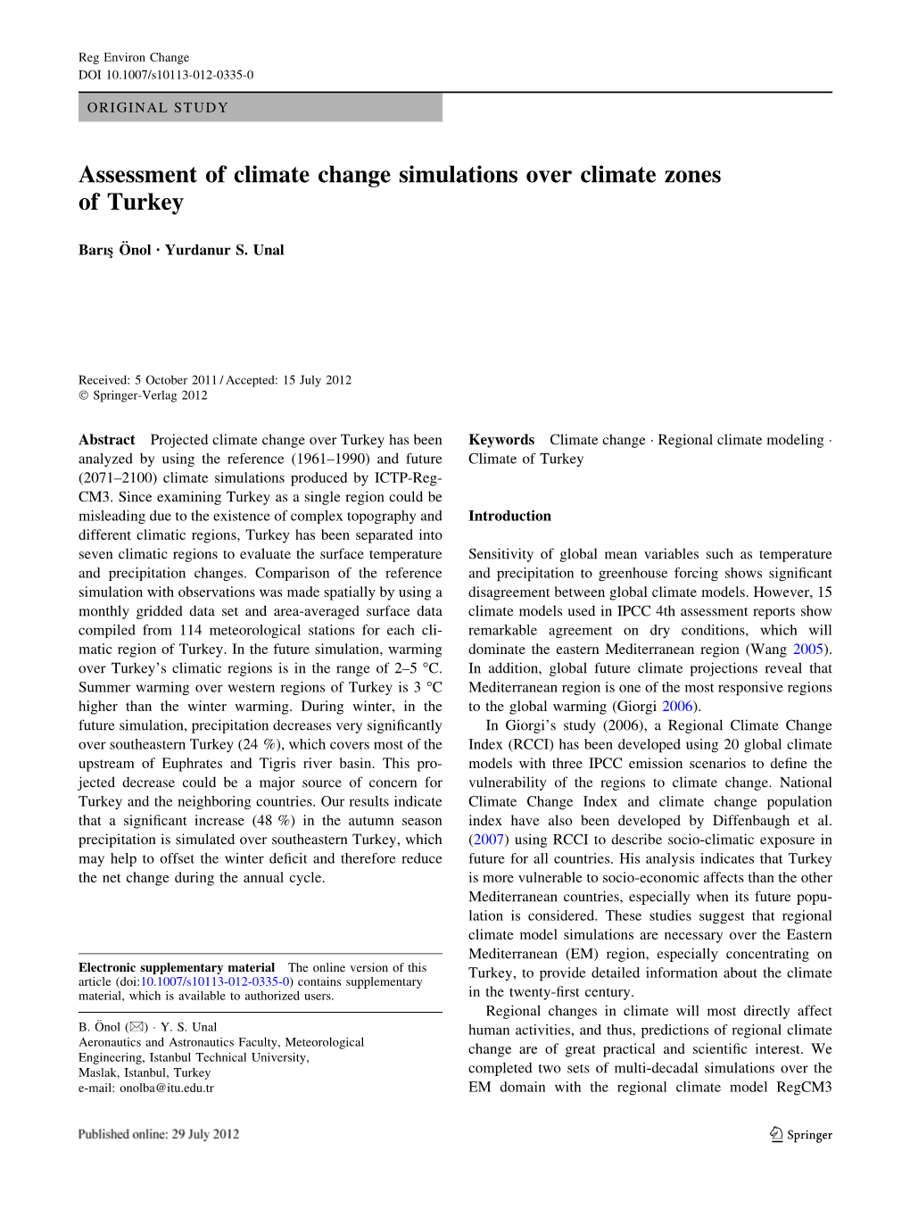 Assessment of Climate Change Simulations Over Climate Zones of Turkey