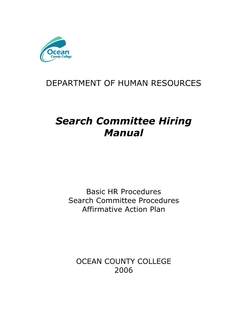 Search Committee Hiring Manual