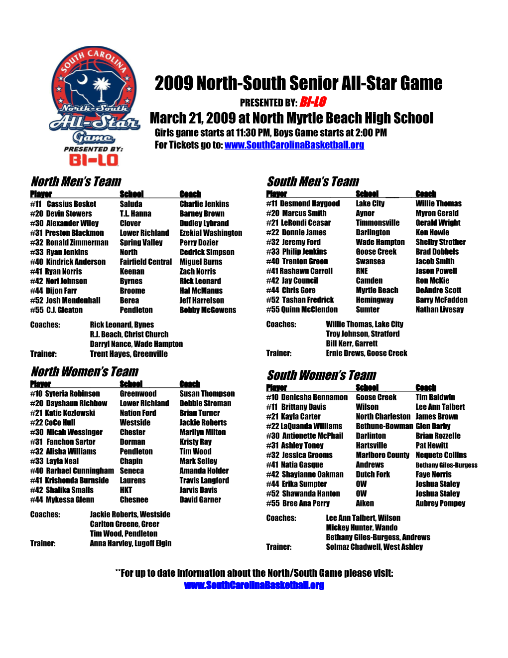 2009 North-South Senior All-Star Game