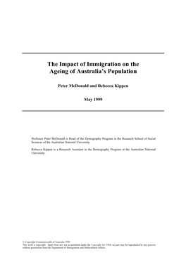 The Impact of Immigration on the Ageing of Australia's Population