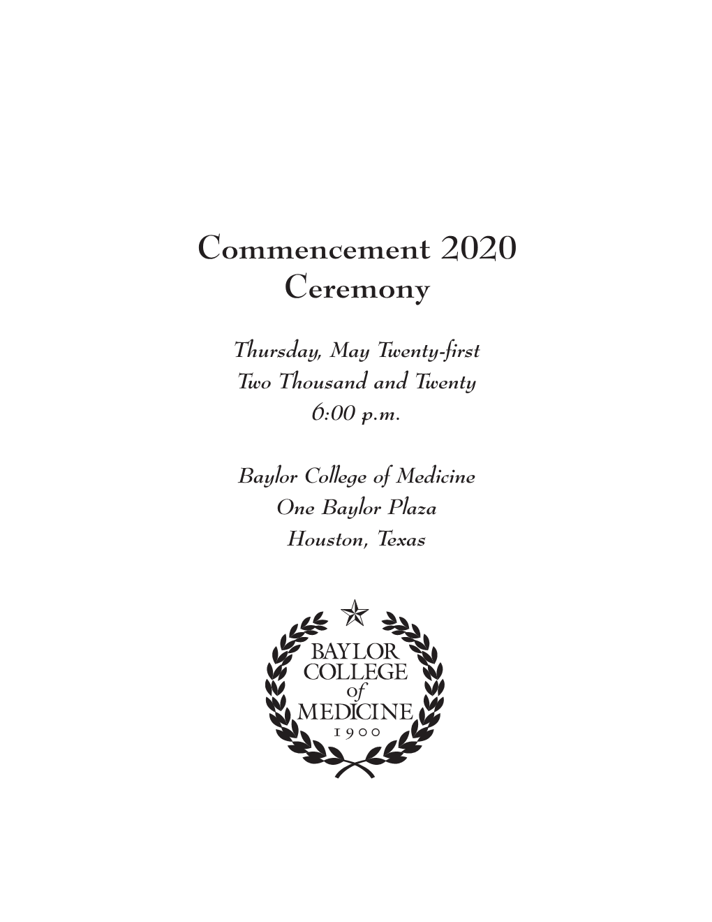 Commencement 2020 Ceremony