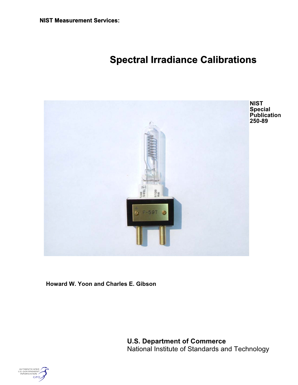 Spectral Irradiance Calibrations