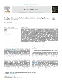 The Flight of the Locus of Selection Some Intricate Relationships