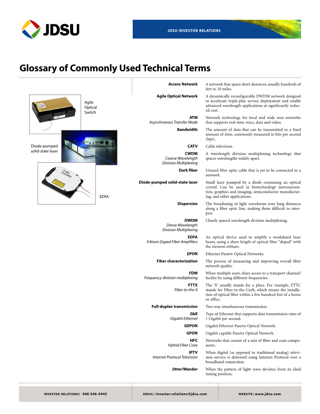 Glossary of Commonly Used Technical Terms