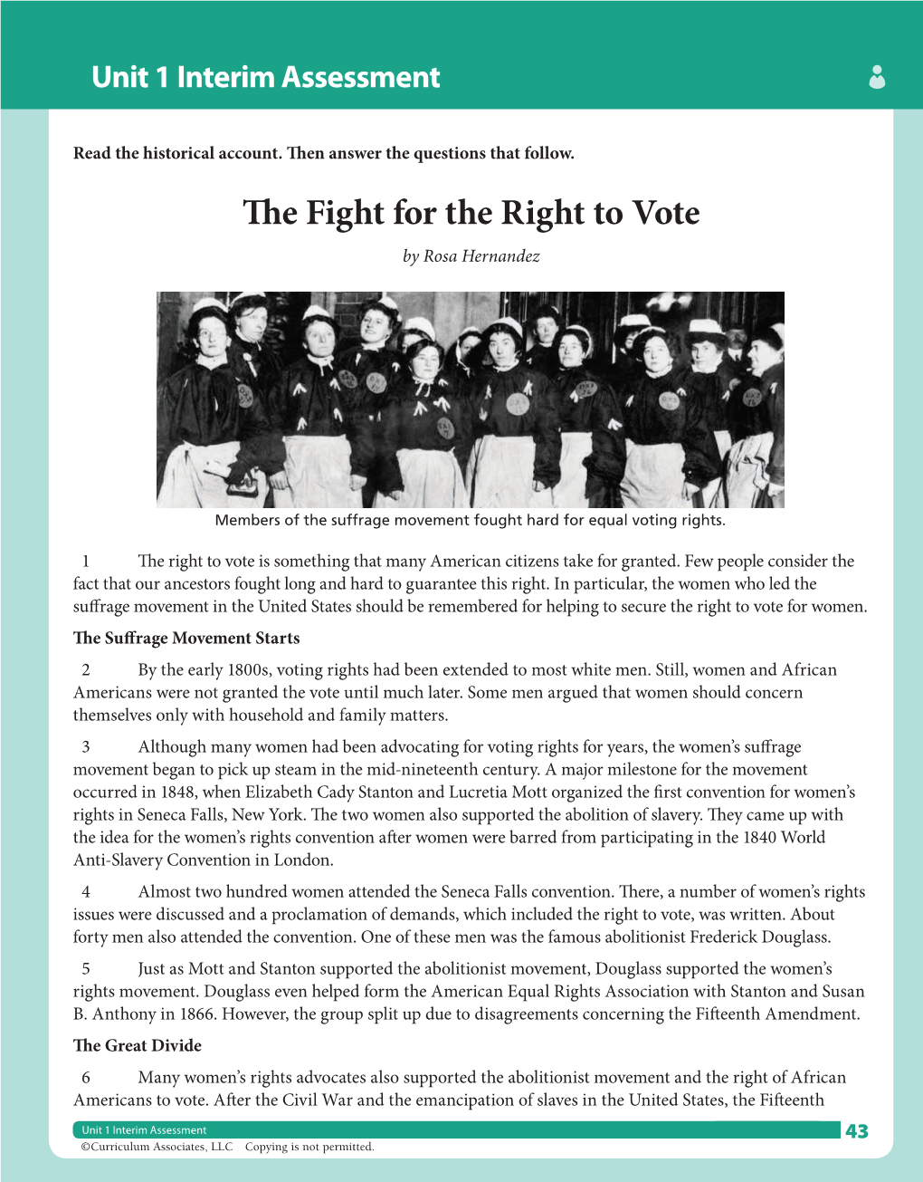The Fight for the Right to Vote by Rosa Hernandez