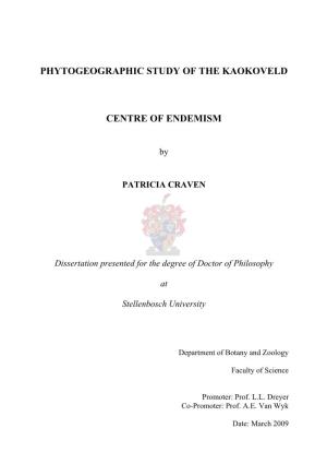 Phytogeographic Study of the Kaokoveld Centre Of