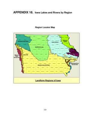APPENDIX 18. Iowa Lakes and Rivers by Region