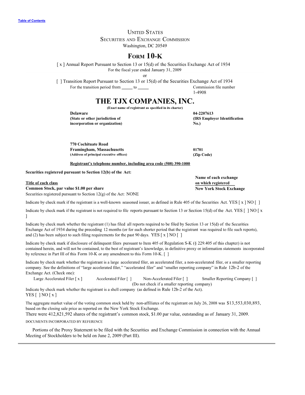 The Tjx Companies, Inc