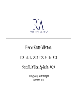 Knott Catalogue.Rtf
