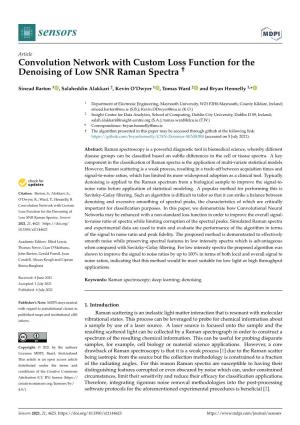 Convolution Network with Custom Loss Function for the Denoising of Low SNR Raman Spectra †