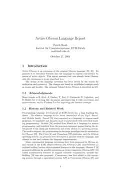 Active Oberon Language Report