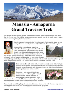 Manaslu - Annapurna Grand Traverse Trek