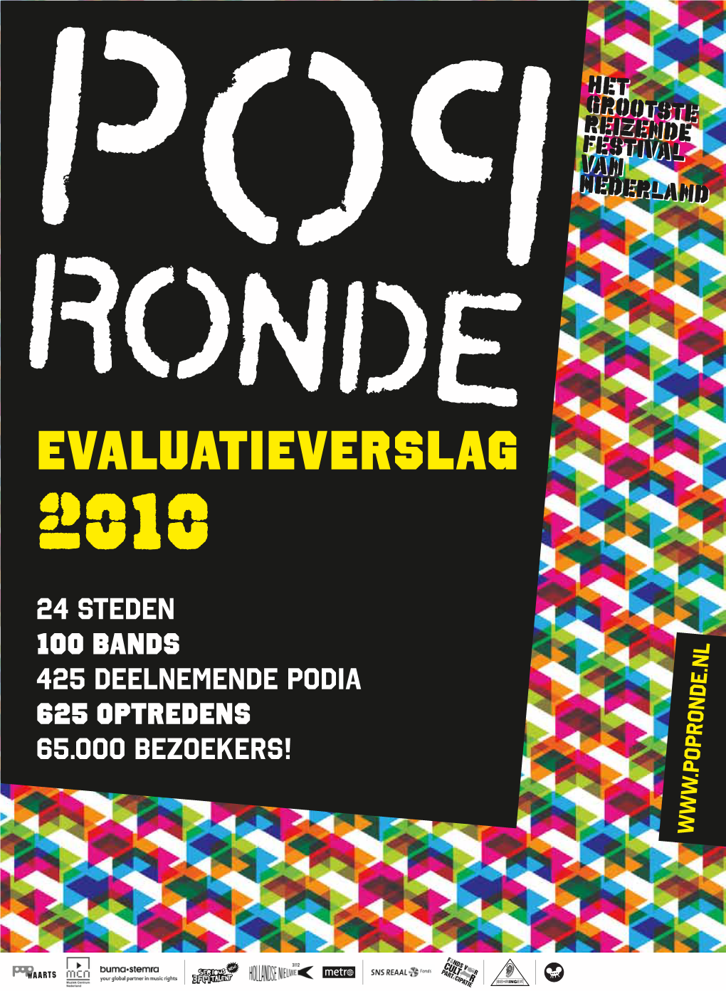 Evaluatieverslag 2010 24 Steden 100 Bands 425 Deelnemende Podia 625 Optredens 65.000 Bezoekers!