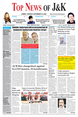 ACB Files Chargesheet Against Ex-CEO Jammu, 34 Beneficiaries