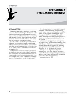 Operating a Gymnastics Business