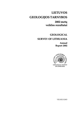 Lietuvos Geologijos Tarnybos 2002 Metų