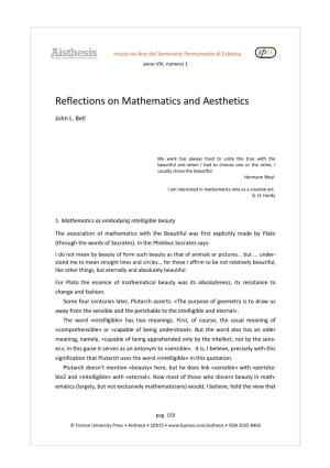 Reflections on Mathematics and Aesthetics