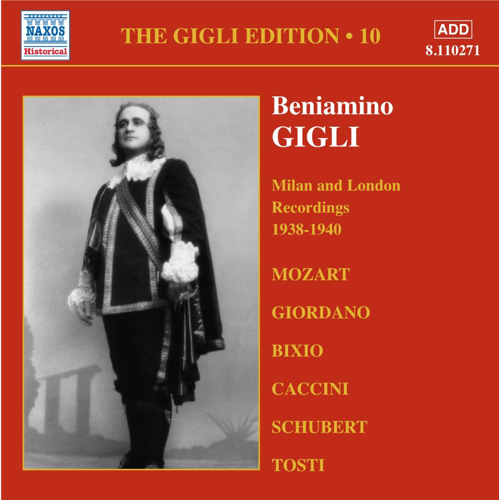 Beniamino Gigli (1890-1957) My Concert Repertory’