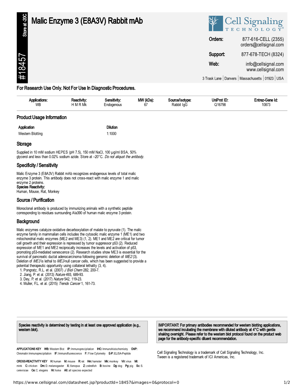 Datasheet CST 18457