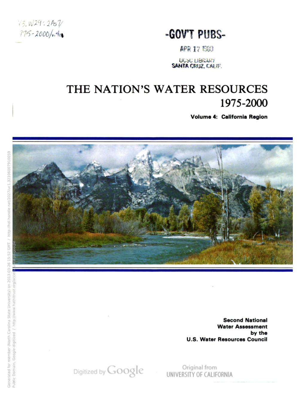 The Nation's Water Resources, 1975-2000