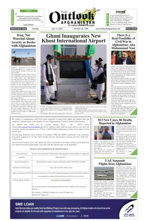 Ghani Inaugurates New Khost International Airport