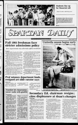 Fall 1984 Freshman Face Stricter Admissions Policy