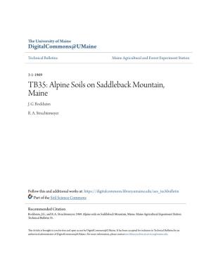 TB35: Alpine Soils on Saddleback Mountain, Maine J