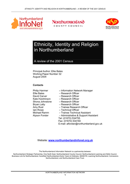Ethnicity, Identity and Religion in Northumberland – a Review of the 2001 Census ______