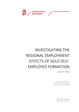 Investigating the Regional Employment Effects of Solo Self- Employed Formation Master Thesis
