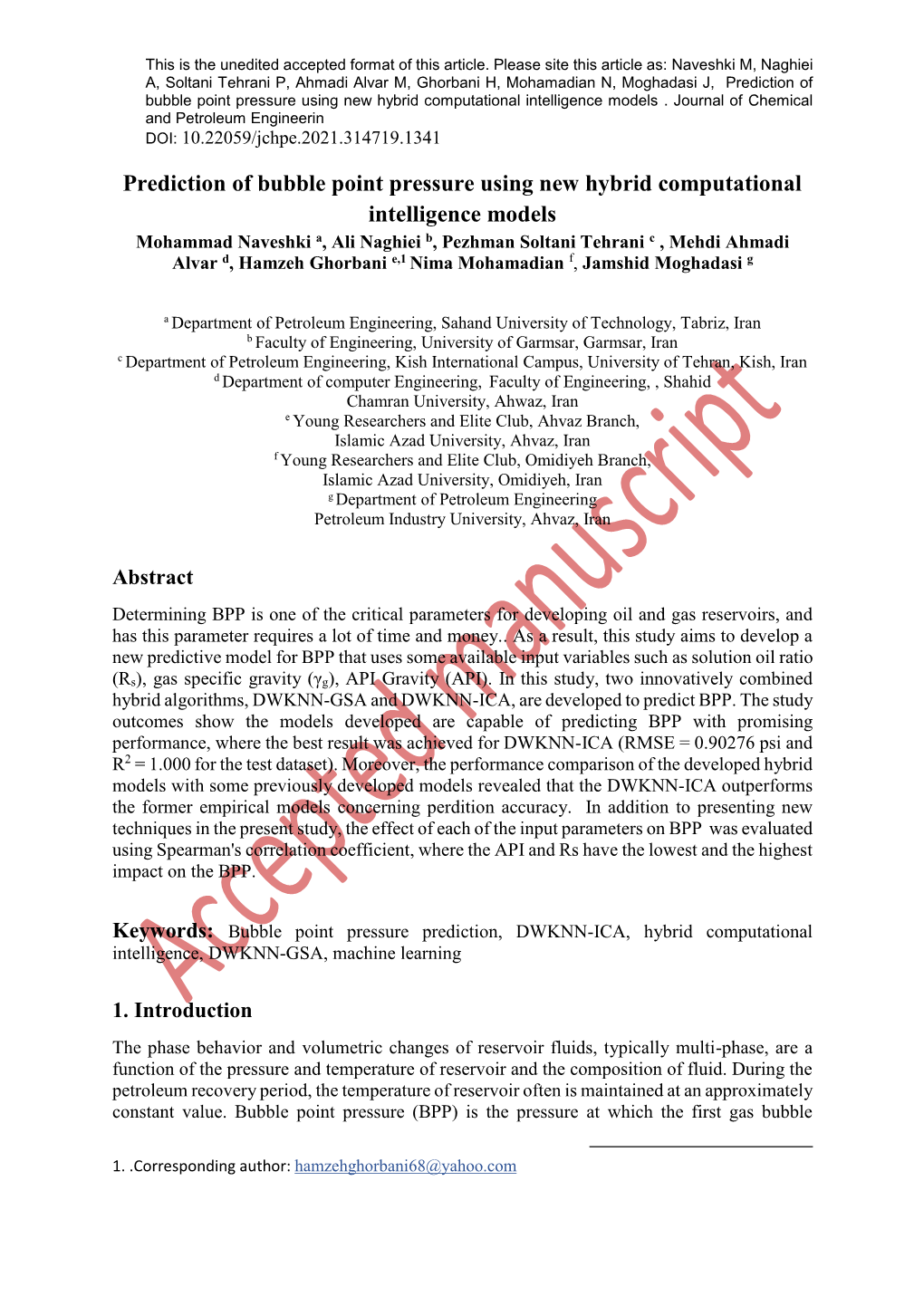 Prediction of Bubble Point Pressure Using New Hybrid Computational Intelligence Models