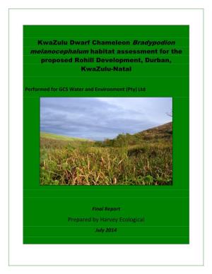 Kwazulu Dwarf Chameleon Bradypodion Melanocephalum Habitat Assessment for the Proposed Rohill Development, Durban, Kwazulu-Natal