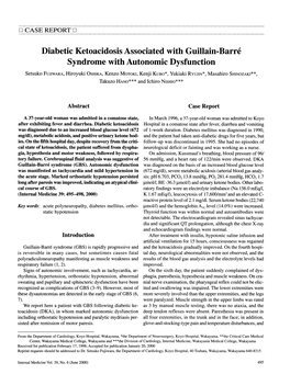 Diabetic Ketoacidosis Associated with Guillain-Barre Syndromewith