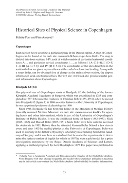 Historical Sites of Physical Science in Copenhagen