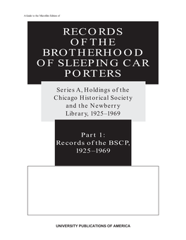 Records of the Brotherhood of Sleeping Car Porters