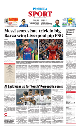 Messi Scores Hat-Trick in Big Barca