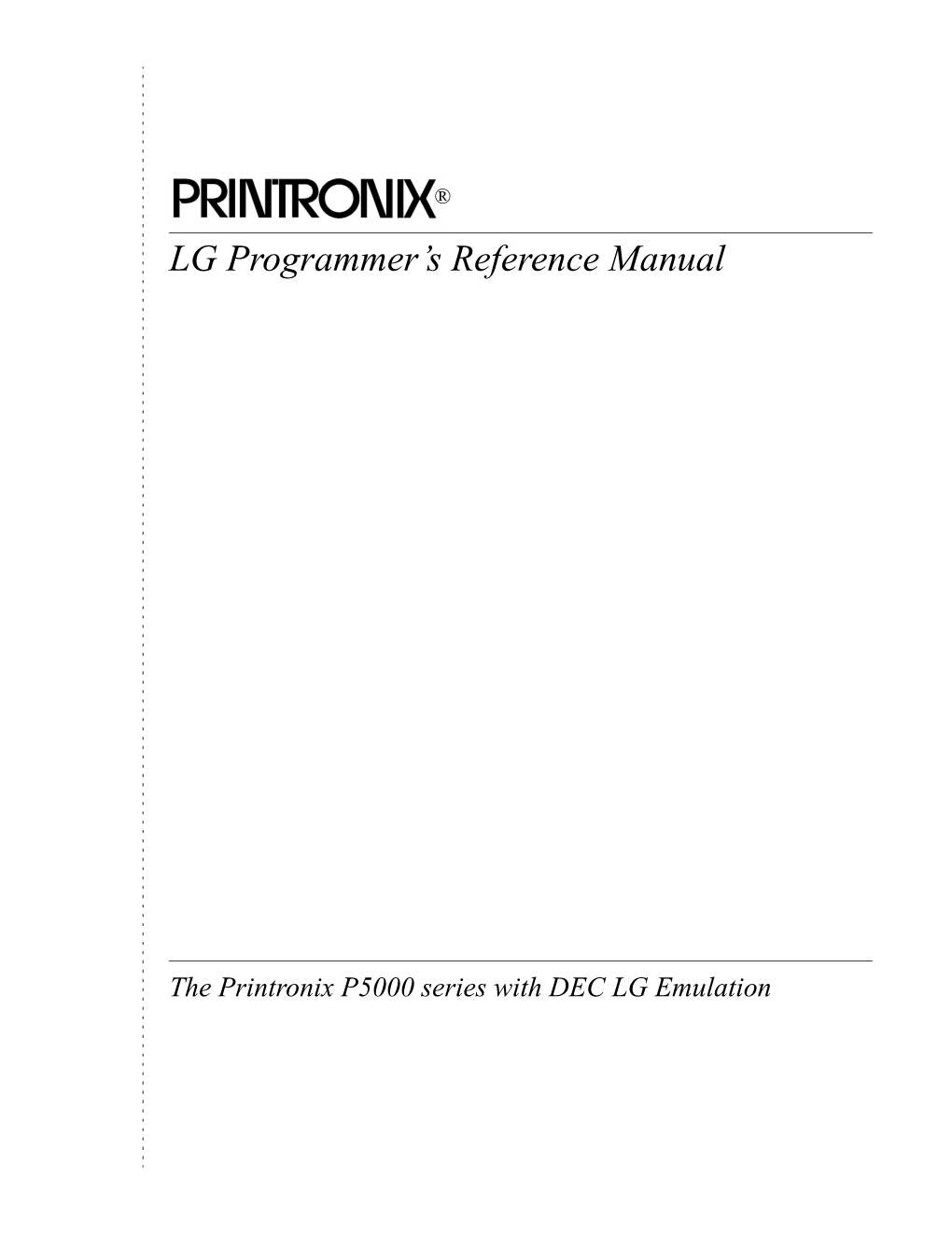 LG Programmer's Reference Manual