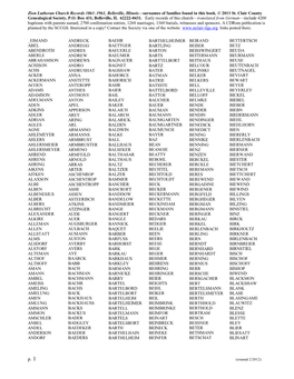 Zion Lutheran's Surname List