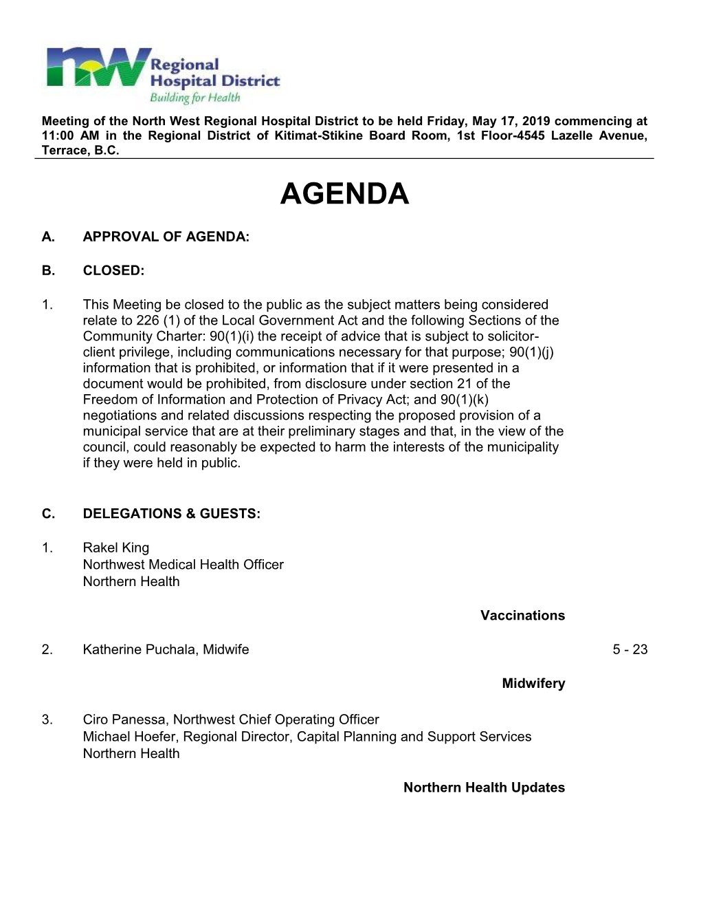 North West Regional Hospital District Board