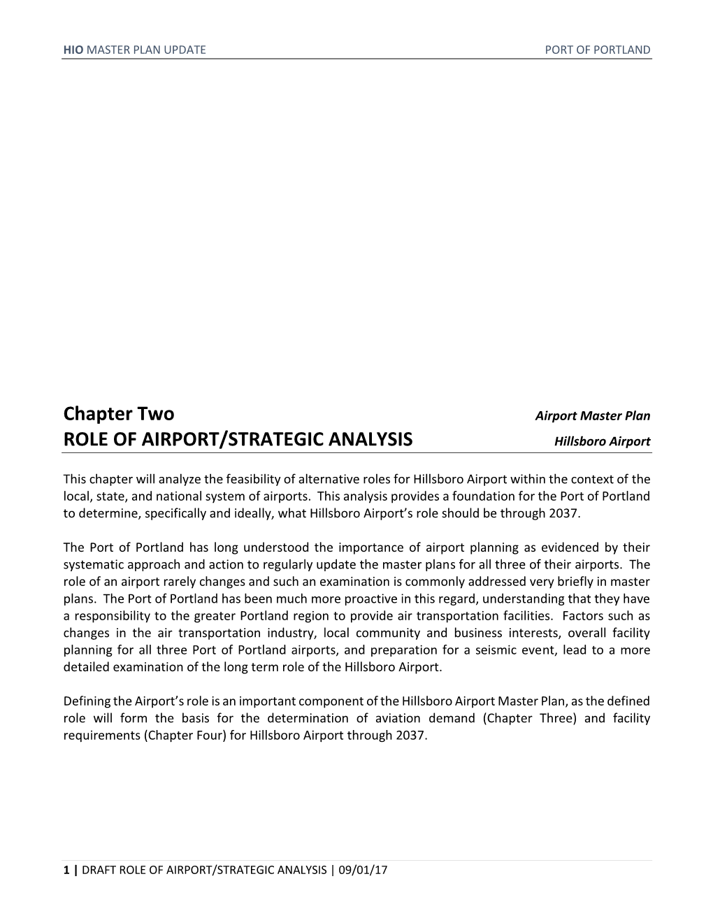 Chapter Two ROLE of AIRPORT/STRATEGIC ANALYSIS