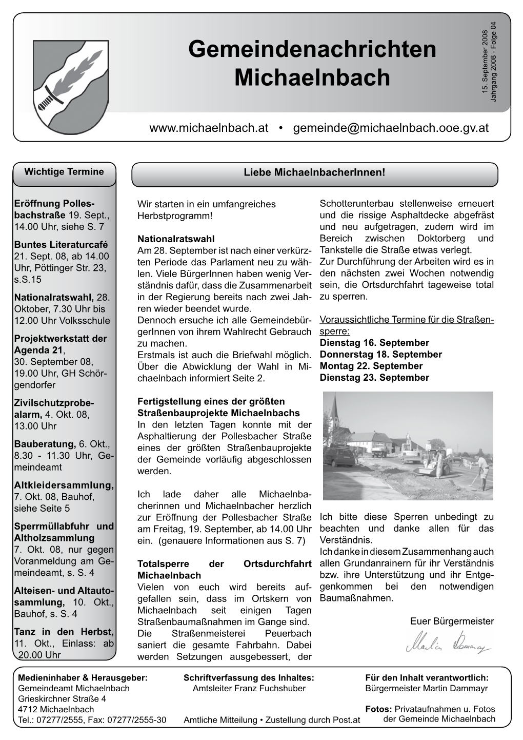 Gemeindezeitung 2008