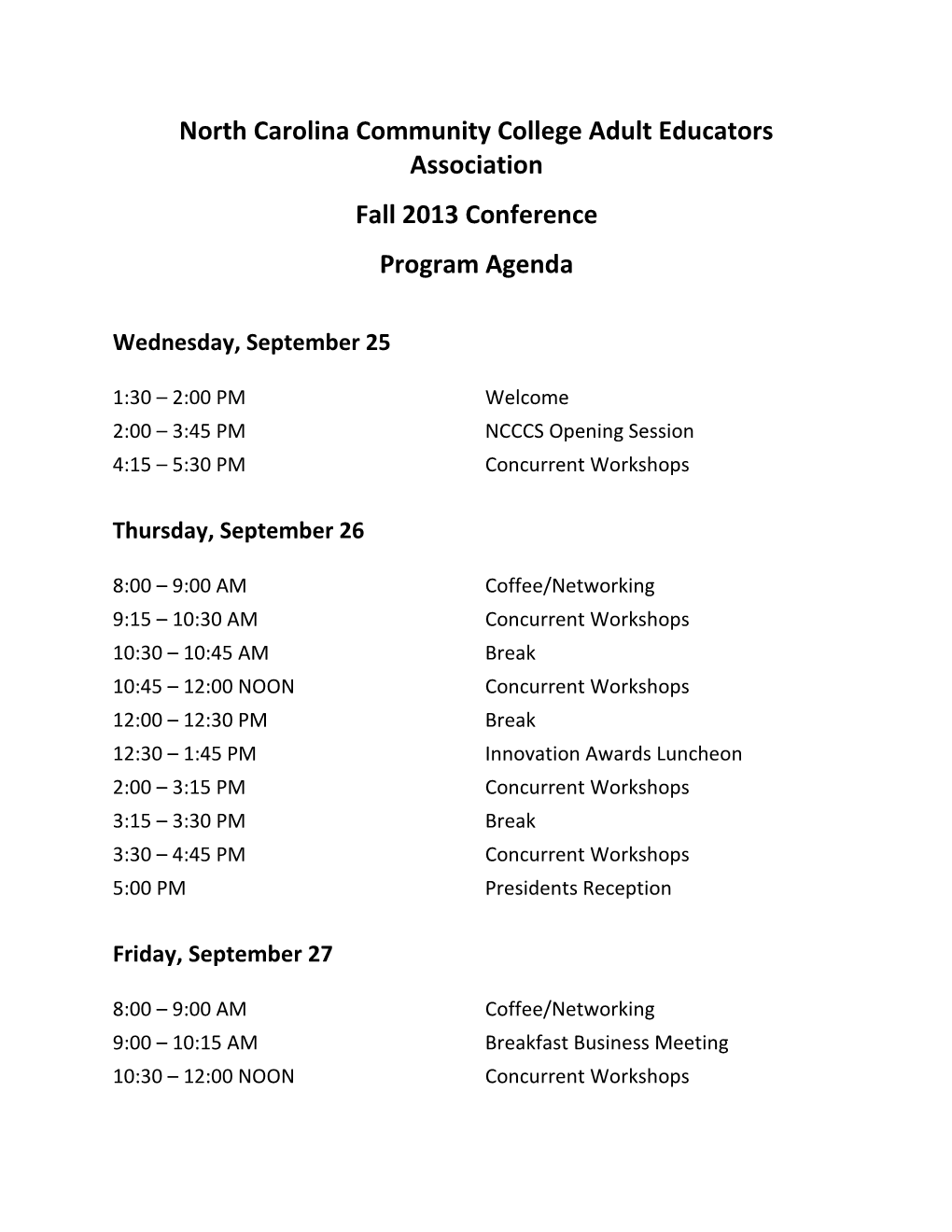 Fall 2013 Conference