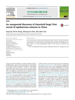 An Unexpected Discovery of Clavarioid Fungi: First Record of Lepidostroma Asianum in China