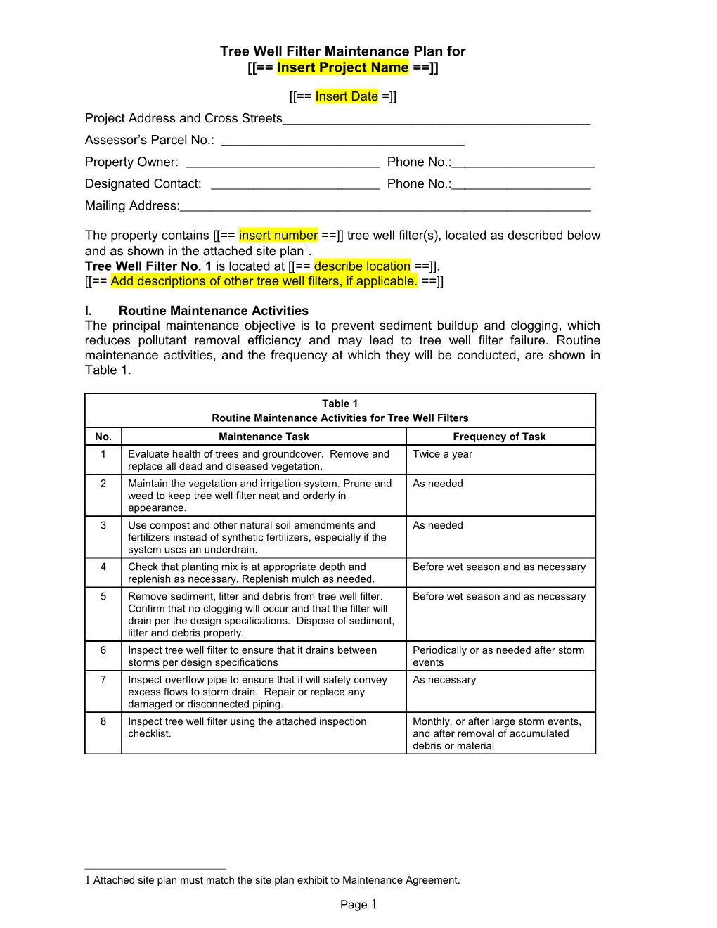 Public Inspection and Maintenance Checklist