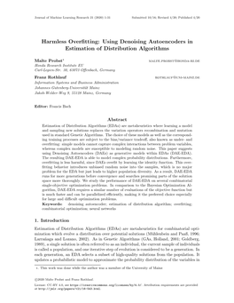 Harmless Overfitting: Using Denoising Autoencoders in Estimation of Distribution Algorithms