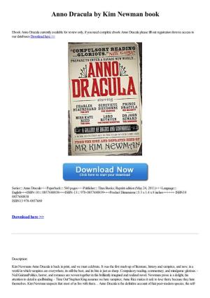 Anno Dracula by Kim Newman Book