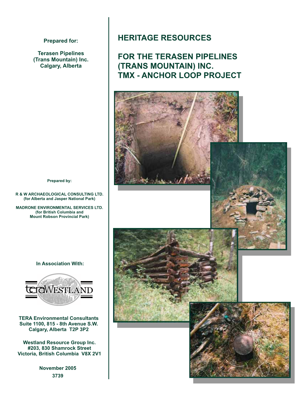 Alberta for the TERASEN PIPELINES (TRANS MOUNTAIN) INC. TMX - ANCHOR LOOP PROJECT